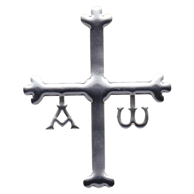 Pegatina Cruz Victoria Relieve Gris plata