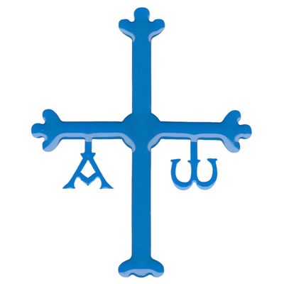Pegatina Cruz Victoria Relieve Azul