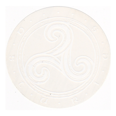 Pegatina Trisquel blanco con Asturias 