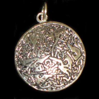 Colgante medallón plata motivos celtas grandes Modelo 3 Colgante medallón plata motivos celtas grandes Modelo 3