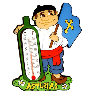Imán goma Asturiano termómetro 