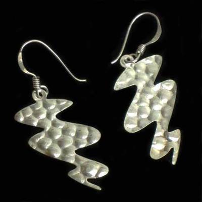 Pendientes plata colgar formas rayo