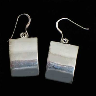 Pendientes plata colgar formas doblada