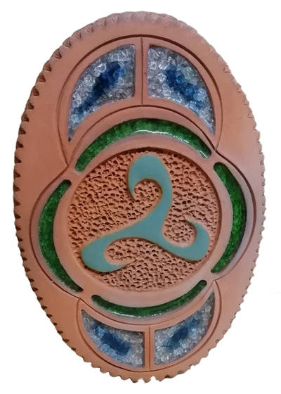 Disco de cerámica grande motivo celta - Colgar Modelo 1