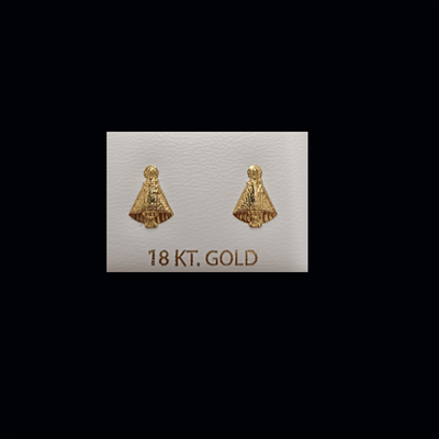 Pendientes presión Virgen de Covadonga oro  -peso 0.4g. cada pendiente 
