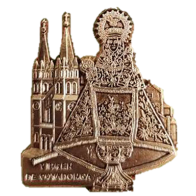  Pin Virgen de Covadonga con basílica plateado