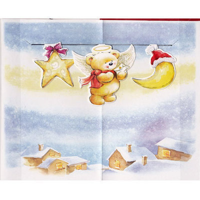 Postal navidad figuras recontadas grande oro 