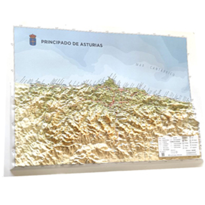 Mapa de Asturias relieve mediano Mapa de Asturias relieve mediano