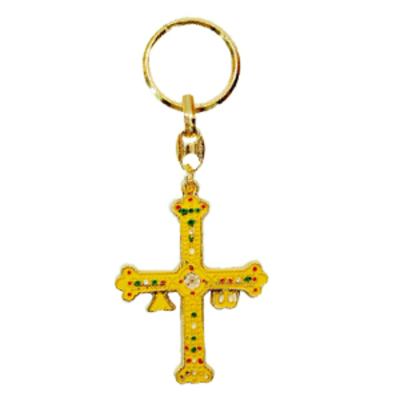 Llavero Cruz de la Victoria dorado decorada