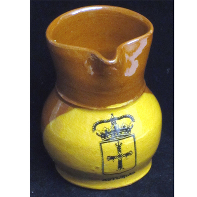  Jarra de barro esmaltada - escudo Asturias 