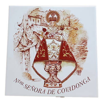 Azulejo Virgen de Covadonga con cueva(15x15)