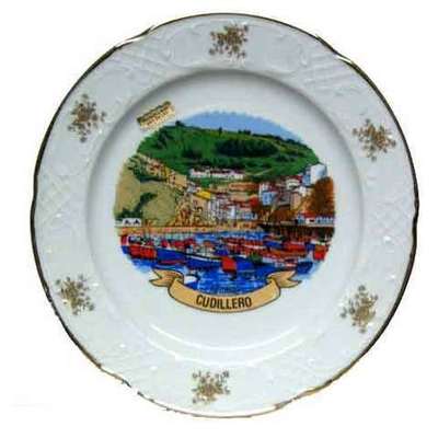  Plato porcelana grande - paisaje Cudillero
