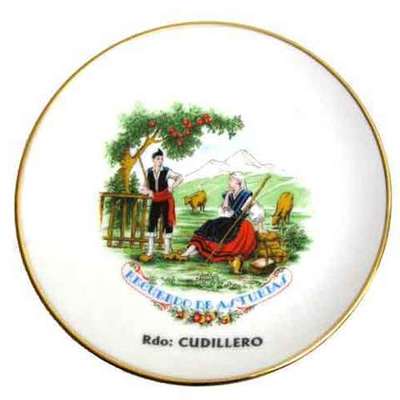  Plato porcelana pequeño - parejas de asturianos 