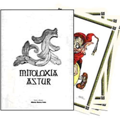 Carpeta Mitología asturiana con cuatro láminas