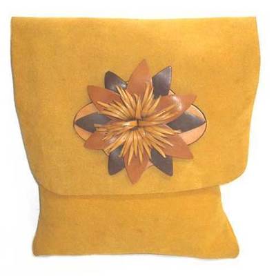  Bolso serraje y flor piel