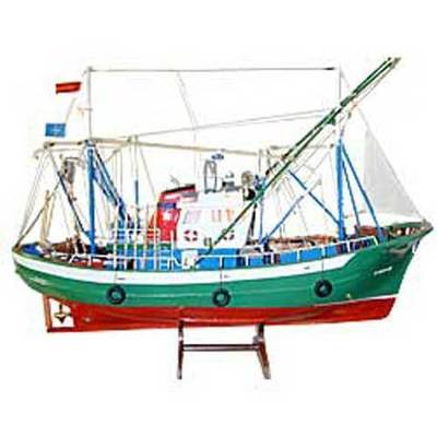  Barco maqueta verde con luces