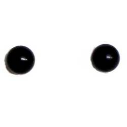  Pendientes plata y azabache bola