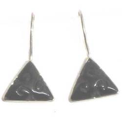  Pendientes plata y azabache colgar tallado