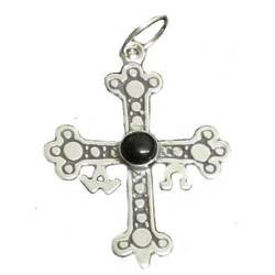  Cruz Victoria plata/azabache mediana 