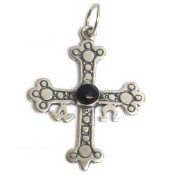 Cruz victoria plata/azabache grande