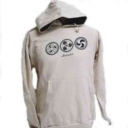  Sudadera beige capucha - 3 motivos celtas 