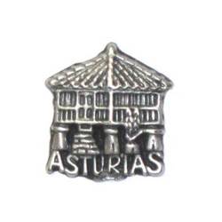 Pin Hórreo con Asturias plateado