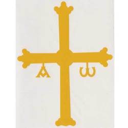 Pegatina Cruz de la Victoria amarilla grande