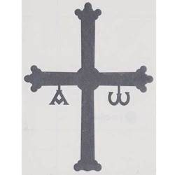 Pegatina Cruz de la Victoria gris plata grande