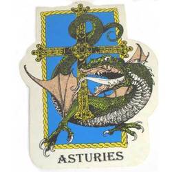 Pegatina Cuelebre cruz victoria con asturies