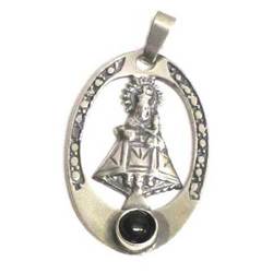 Medalla Virgen de Covadonga 1 piedra de azabache pequeña