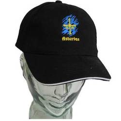 Gorra negra bandera Asturias bordada