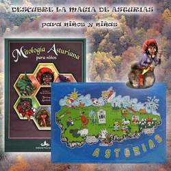 Para niños y niñas libro mitoloíia y puzzle Asturias