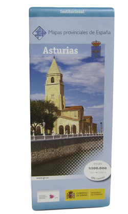 Mapa topográfico provincial de  Asturias Escala 1:200.000 (1cm-2000m)