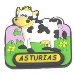  Imán goma Vaca lila rotulo 