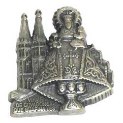  Imán metal Virgen de Covadonga basilica plateado 