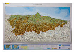 Mapa de Asturias relieve grande