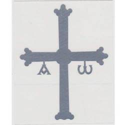 Pegatina Cruz de la Victoria gris plata pequeña
