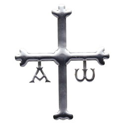 Pegatina Cruz Victoria Relieve Gris plata