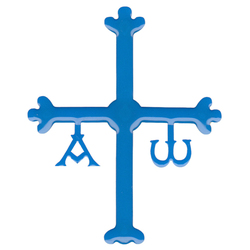 Pegatina Cruz Victoria Relieve Azul
