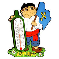 Imán goma Asturiano termómetro 