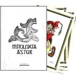 Carpeta Mitología asturiana con cuatro láminas